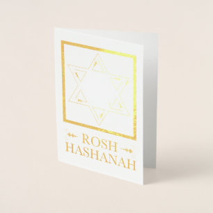 Rosh Hashanah Star of David Gold Foil Card