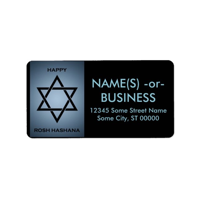 rosh hashanah (star of david) label (Front)