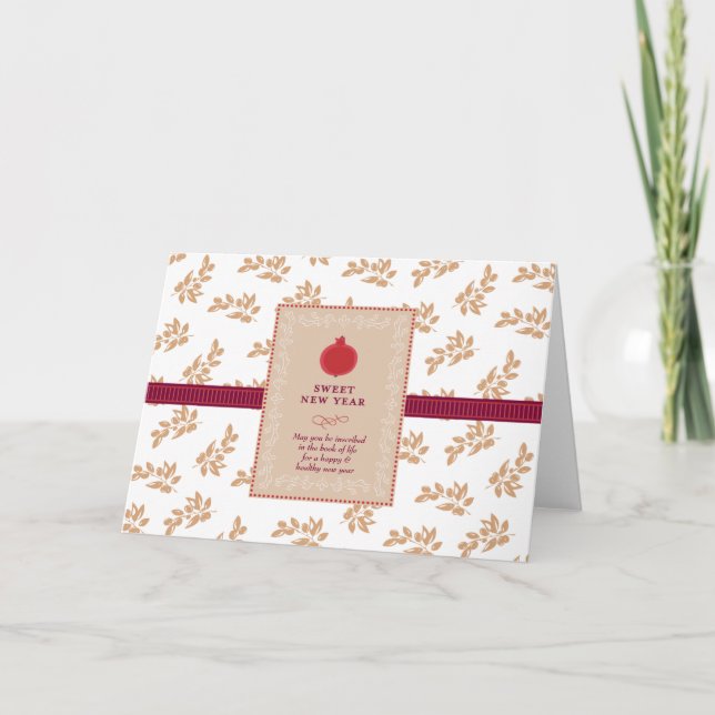 Rosh Hashanah Sweet New Year Greeting Card (Front)