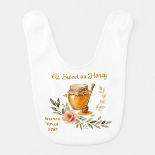 Rosh Hashanah Watercolor As Sweet as Honey Baby Bib