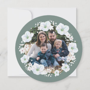 Rosh Hashanah White Apple Blossom Photo Holiday Card