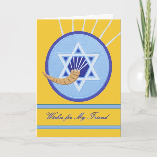 Rosh Hashanah Wishes for Friend Holiday Card (Front)