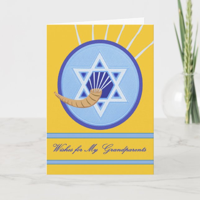 Rosh Hashanah Wishes for Grandparents Holiday Card (Front)