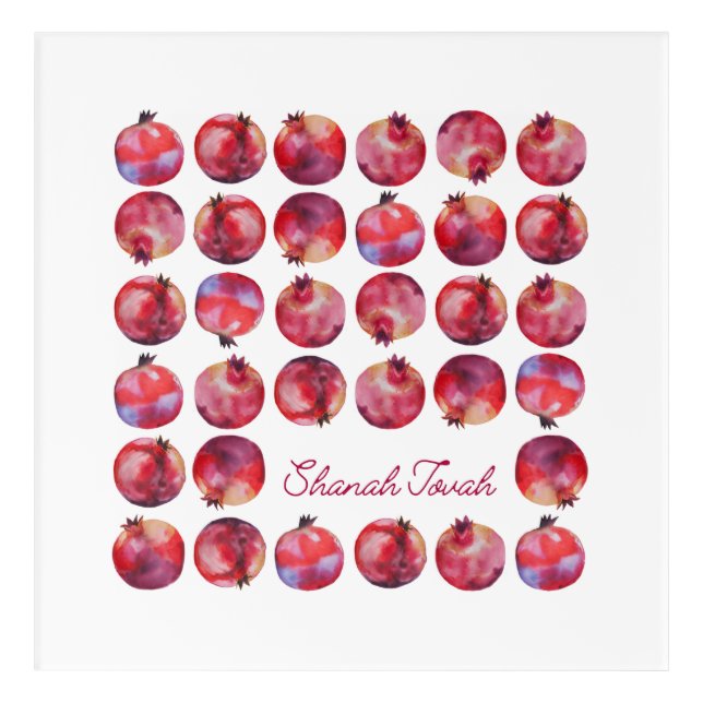 Rosh Hashanah Wishes - Shanah Tovah Pomegranate Acrylic Print (Front)