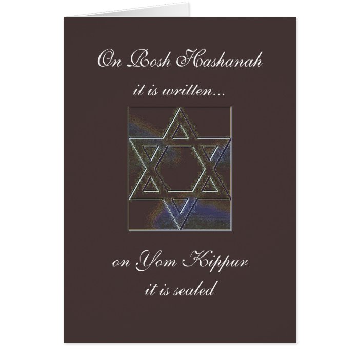 Rosh Hashanah /Yom Kippur+Star of David Card