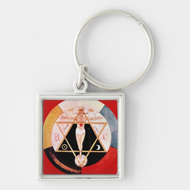 Rosicrucian symbol of the Hermetic Order Keychain (Front)