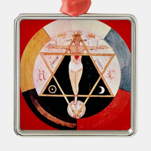 Rosicrucian symbol of the Hermetic Order Metal Ornament