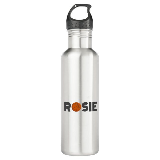 Rosie Basketball Stainless Steel Water Bottle (Front)