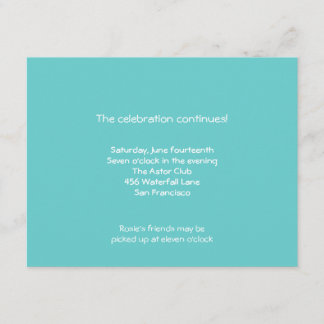 Rosie Bat Mitzvah Sweet 16 Reception Invitation