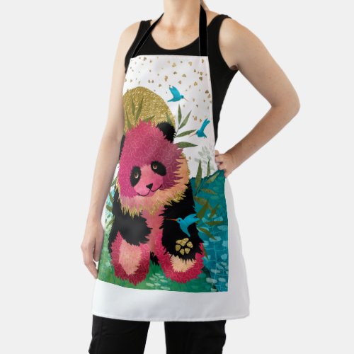 ROSIE BEAR panda white background apron