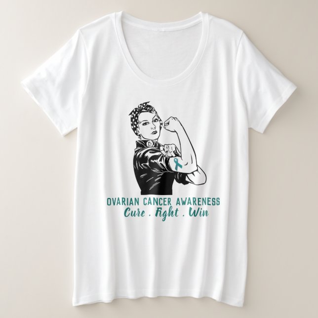 Rosie Fights Ovarian Cancer Plus Size T-Shirt (Design Front)