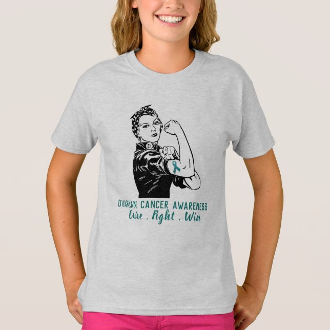 Rosie Fights Ovarian Cancer T-Shirt (Front)