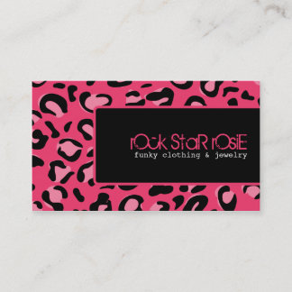 Rosie Hot Pink Black Punk Leopard Business Card