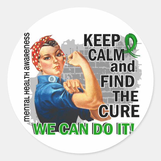 Rosie Keep Calm Mental Health.png Classic Round Sticker (Front)