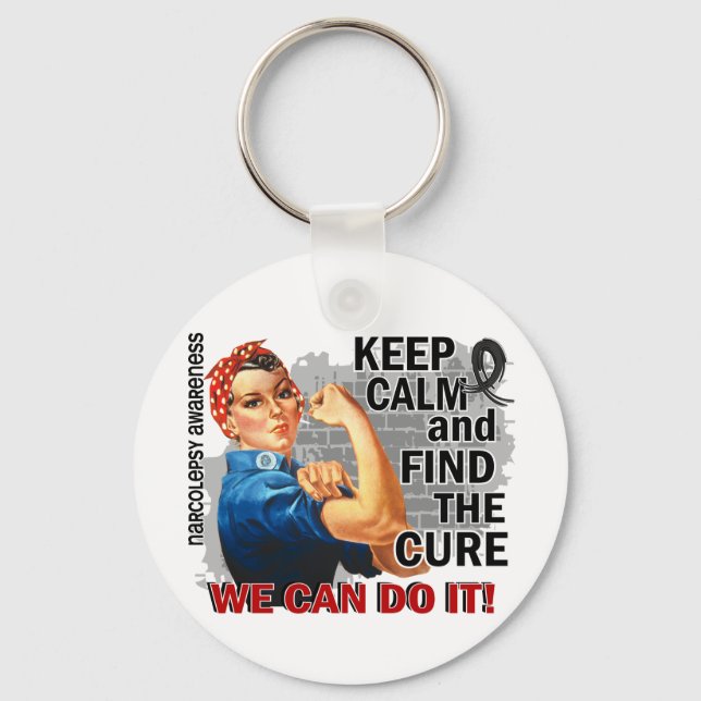 Rosie Keep Calm Narcolepsy.png Keychain (Front)