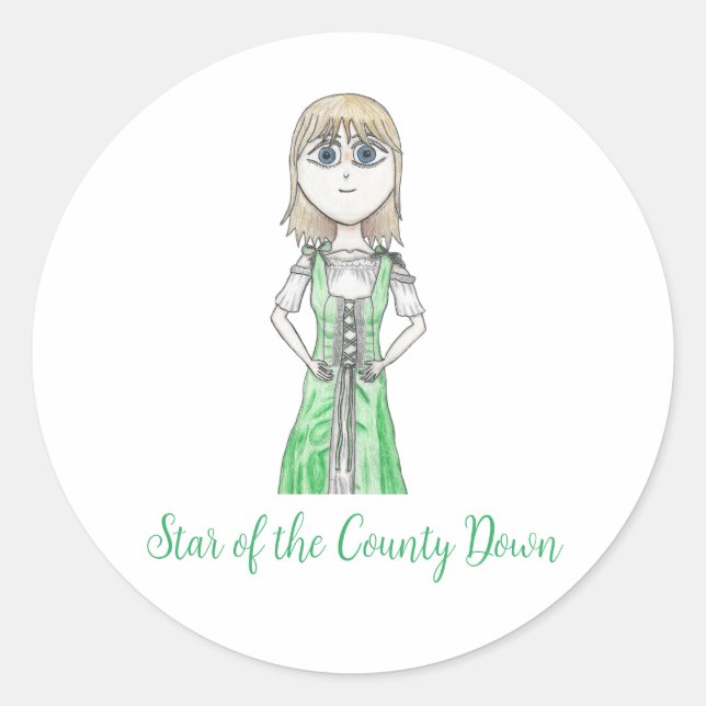 Rosie McCann from Star of the County Down Irish  Classic Round Sticker (Front)