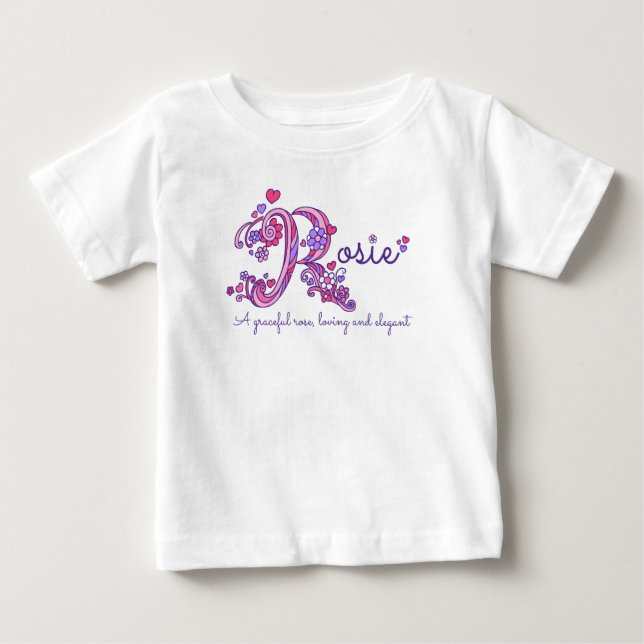 Rosie name and meaning baby girls clothing T-Shirt (Front)