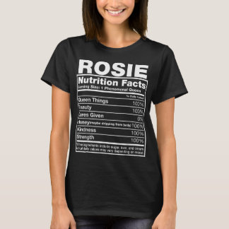 Rosie Nutrition Facts  Rosie Name Birthday Shirt 