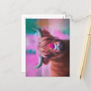 "Rosie of the Highlands" – Highland Cow Portrait Holiday Postcard