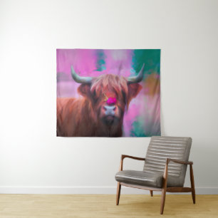 "Rosie of the Highlands" – Highland Cow Portrait Tapestry