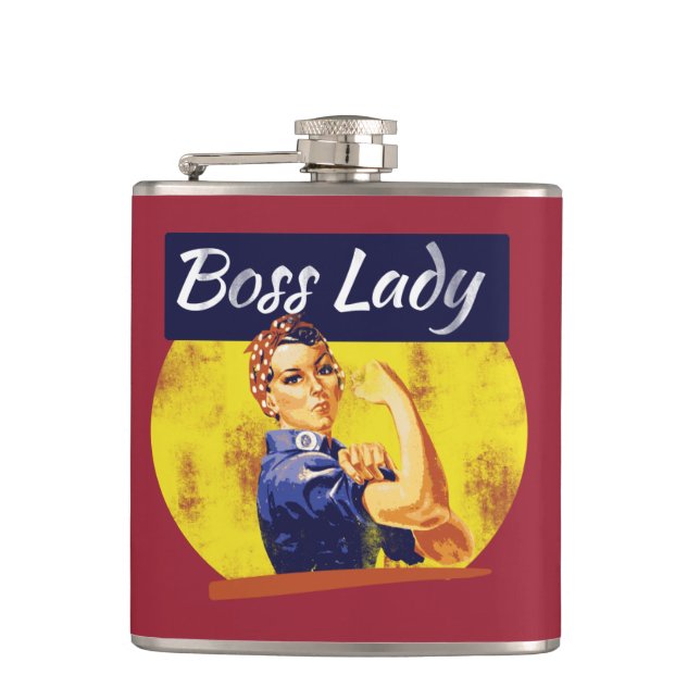 Rosie Riveter Boss Lady Flask (Front)