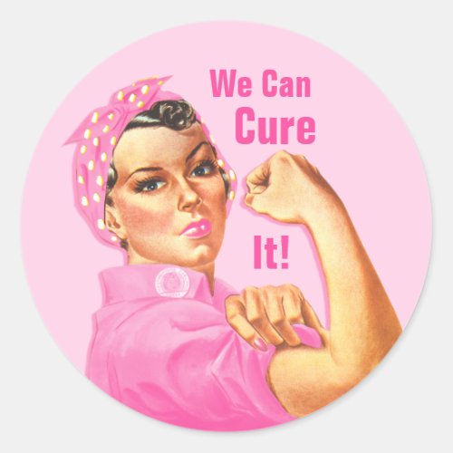 Rosie Riveter Custom Cancer Classic Round Sticker