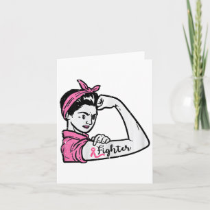 Rosie Riveter Fight Fighting Breast Cancer Awarene Card