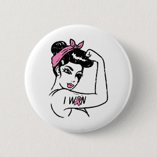 Rosie Riveter I Won Awareness Breast Cancer Surviv Button