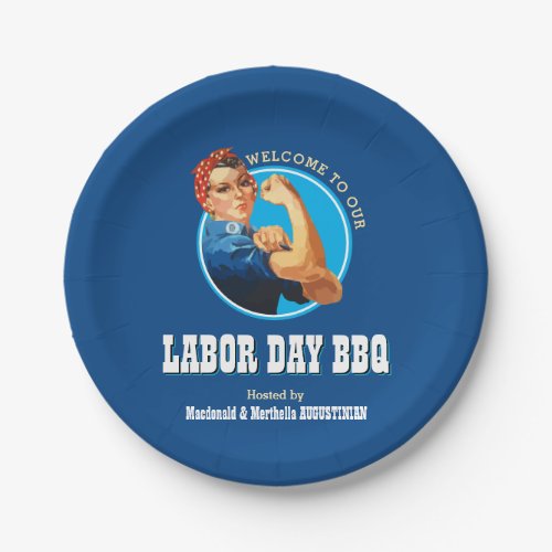 Rosie Riveter LABOR DAY BBQ Paper Plates