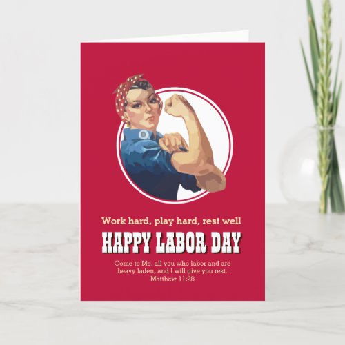  Rosie Riveter LABOR DAY Holiday Card