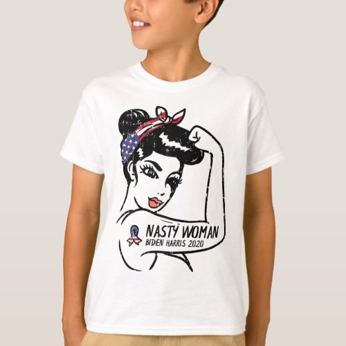 Rosie Riveter Nasty Woman Biden Harris 2020 Electi T_Shirt