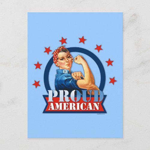 Rosie Riveter Proud American Postcard