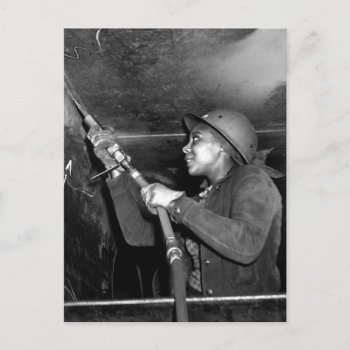 Rosie Riveter Scaling The Slag From Liberty Ship Postcard by hermoines at Zazzle
