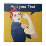 Rosie Riveter Strong Woman Ceramic Tile at Zazzle