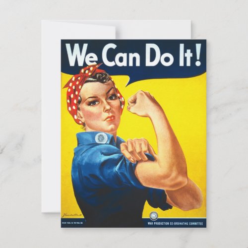 Rosie Riveter Vintage Propaganda Invites