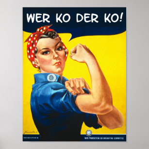 Rosie Riveter Vintage War Office Poster