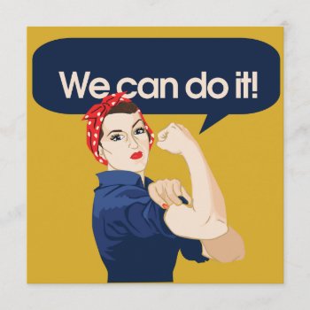 Rosie Riveter We Can Do It Invitation by Vintage_Bubb at Zazzle