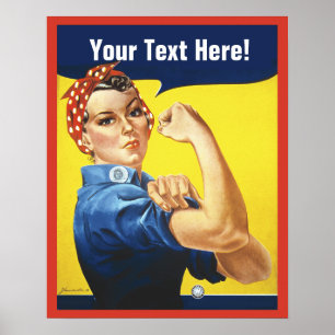 Rosie Riveter with Customize Text Poster