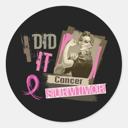 Rosie Sepia I Did It Breast Cancerpng Classic Round Sticker