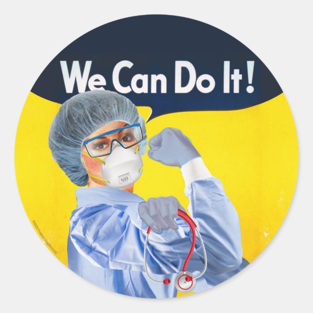 Rosie the Medical Professional Classic Round Sticker (Front)