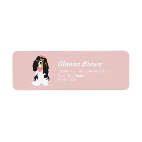 Rosie The Pink Cavalier King Charles Spaniel Label