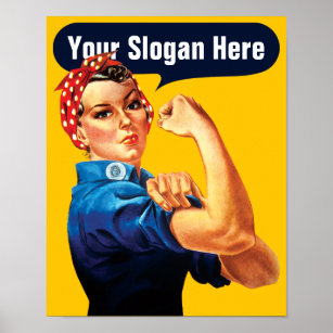 Retro Rosie the Riveter Vintage Poster Wall Art Print Home Feminist 40/'s Lady