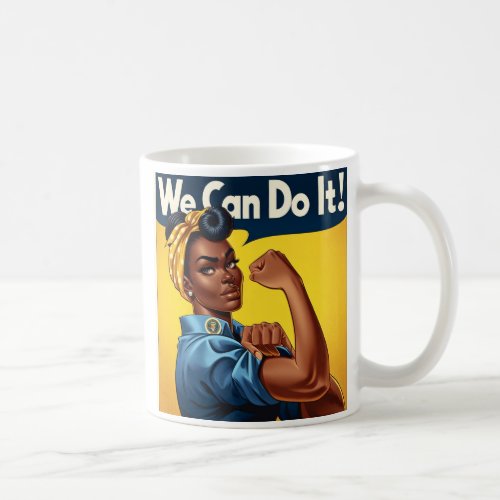 Rosie the Riveter African American Lady Coffee Mug