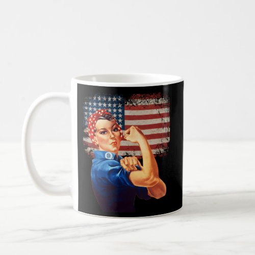 Rosie The Riveter American Flag Us Flag Coffee Mug
