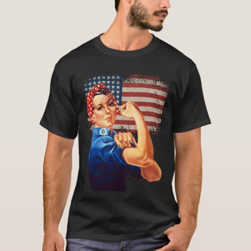 Rosie The Riveter American Flag Usa Rosie The Rive T_Shirt