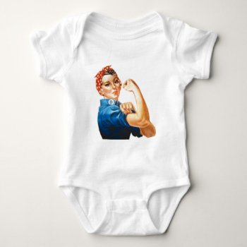 Rosie The Riveter Baby Bodysuit by KraftyKays at Zazzle