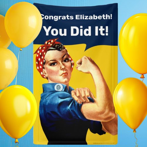 Rosie the Riveter  Banner Tall  Personalize