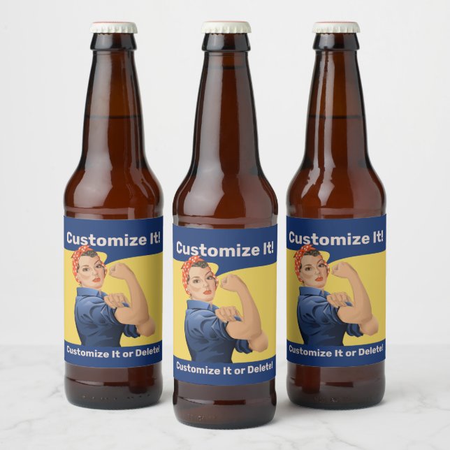 Rosie the Riveter Beer Bottle Label (Bottles)
