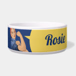 Rosie the Riveter Bowl<br><div class="desc">Rosie the Riveter. Custom background and banner color. Custom text.</div>