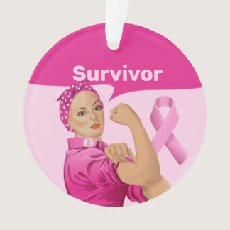 Rosie the Riveter Breast Cancer Awareness Ornament